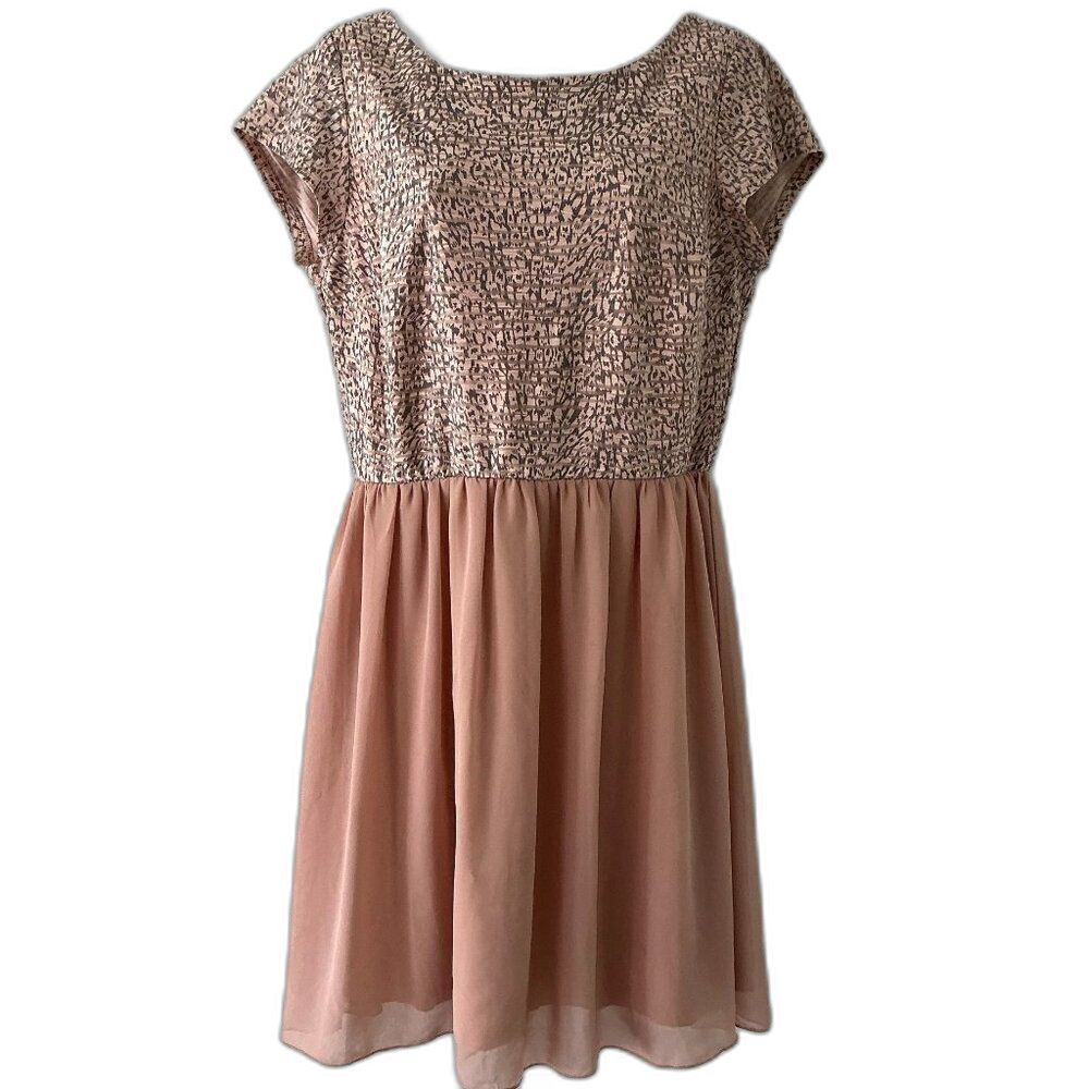 Speechless Pink Gray Animal Print Cocktail Party Mini Dress Junior 13